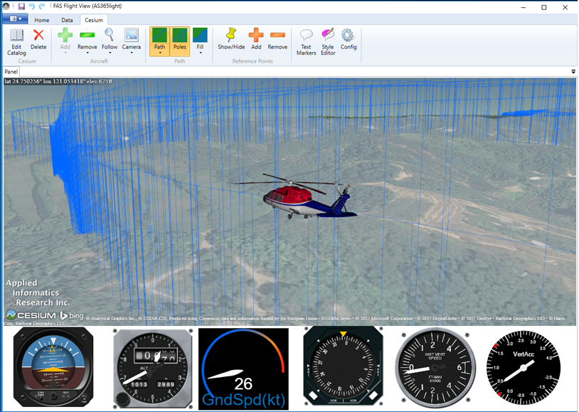 Fig 7: Simulated Helicopter Flight Animation